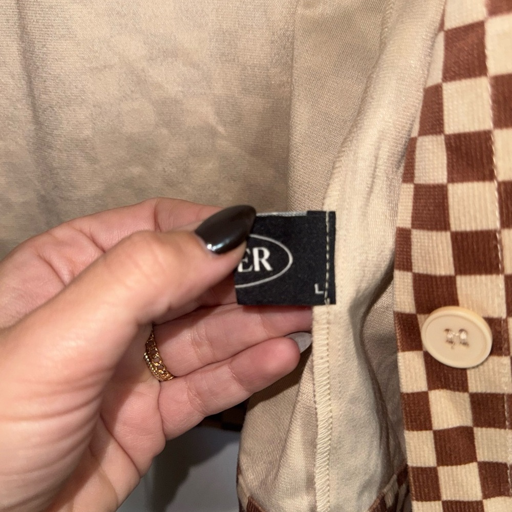 Brown Checkered Bomber Jacket by Cider - Picture 4 of 7